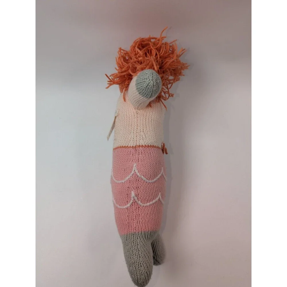 BLABLA Melody the Mermaid Knit Plush Doll Orange Hair 18” Soft Toy Pink Peru
